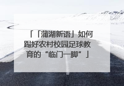 「蒲湖新语」如何踢好农村校园足球教育的“临门一脚”