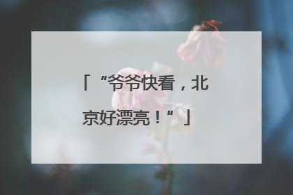 “爷爷快看，北京好漂亮！”