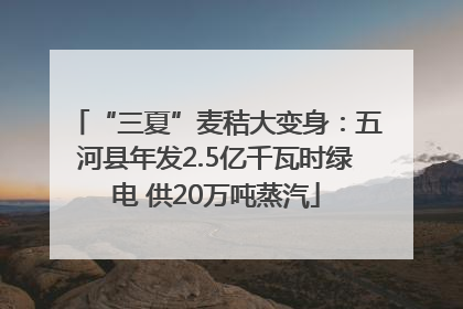 “三夏”麦秸大变身：五河县年发2.5亿千瓦时绿电 供20万吨蒸汽
