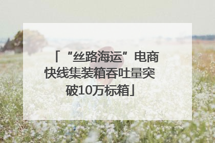“丝路海运”电商快线集装箱吞吐量突破10万标箱