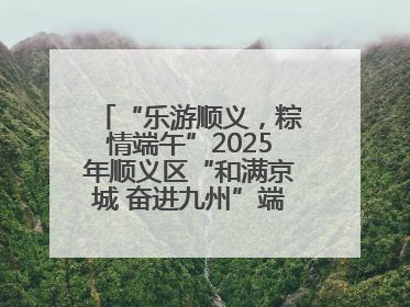 “乐游顺义，粽情端午”2025年顺义区“和满京城 奋进九州”端午主题活动启幕