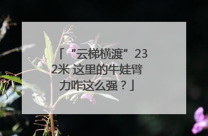 “云梯横渡”232米 这里的牛娃臂力咋这么强？