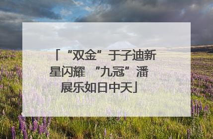 “双金”于子迪新星闪耀 “九冠”潘展乐如日中天
