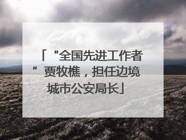 “全国先进工作者”贾牧樵，担任边境城市公安局长