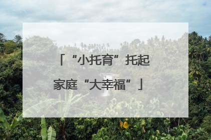 “小托育”托起家庭“大幸福”