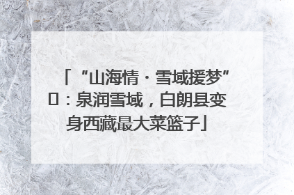 “山海情・雪域援梦”⑪：泉润雪域，白朗县变身西藏最大菜篮子