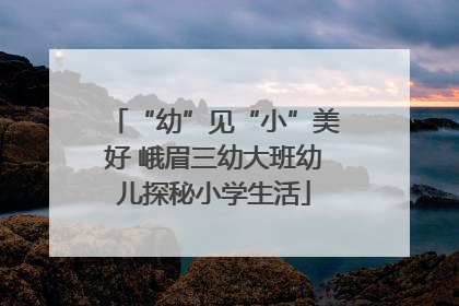 “幼”见“小”美好 峨眉三幼大班幼儿探秘小学生活