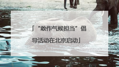 “敢作气候担当”倡导活动在北京启动