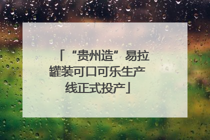 “贵州造”易拉罐装可口可乐生产线正式投产