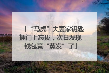“马虎”夫妻家钥匙插门上忘拔，次日发现钱包竟“蒸发”了