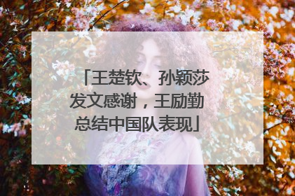 王楚钦、孙颖莎发文感谢，王励勤总结中国队表现