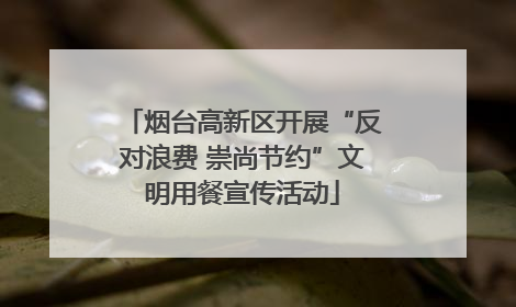 烟台高新区开展“反对浪费 崇尚节约”文明用餐宣传活动