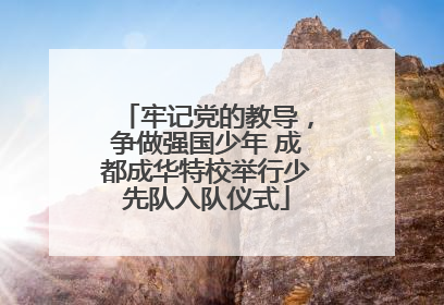 牢记党的教导，争做强国少年 成都成华特校举行少先队入队仪式