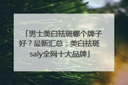 男士美白祛斑哪个牌子好？最新汇总：美白祛斑saly全网十大品牌