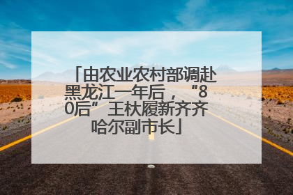 由农业农村部调赴黑龙江一年后，“80后”王杕履新齐齐哈尔副市长