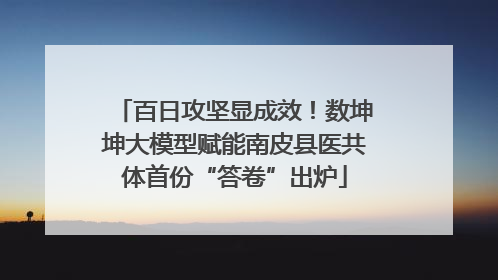 百日攻坚显成效！数坤坤大模型赋能南皮县医共体首份“答卷”出炉