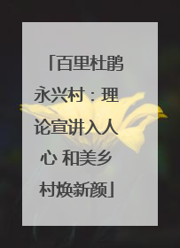 百里杜鹃永兴村：理论宣讲入人心 和美乡村焕新颜