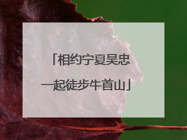 相约宁夏吴忠 一起徒步牛首山