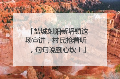 盐城射阳新坍镇这场宣讲，村民抢着听，句句说到心坎！