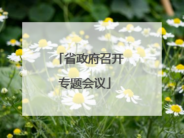 省政府召开专题会议