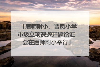 眉师附小、晋凤小学市级立项课题开题论证会在眉师附小举行