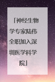 神经生物学专家陆伟全职加入深圳医学科学院