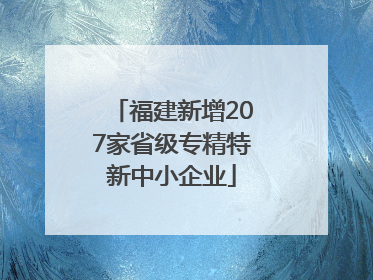 福建新增207家省级专精特新中小企业