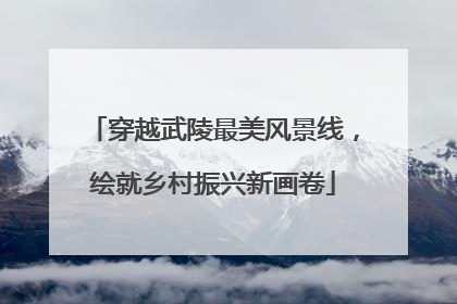 穿越武陵最美风景线，绘就乡村振兴新画卷