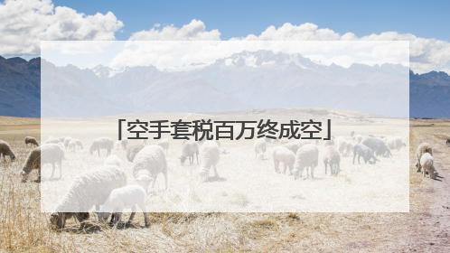空手套税百万终成空