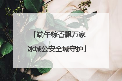 端午粽香飘万家 冰城公安全域守护