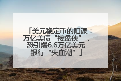 美元稳定币的阳谋：万亿美债“接盘侠”，恐引爆6.6万亿美元银行“失血潮”