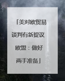 美对欧贸易谈判有新提议 欧盟：做好两手准备