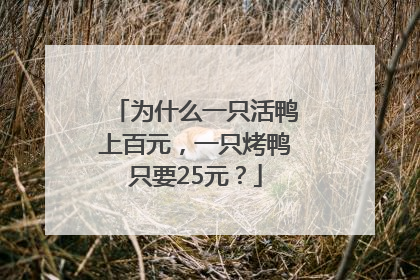 为什么一只活鸭上百元，一只烤鸭只要25元？