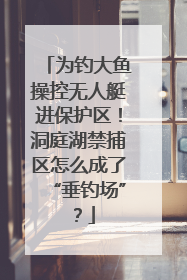 为钓大鱼操控无人艇进保护区！洞庭湖禁捕区怎么成了“垂钓场”？