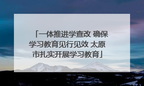 一体推进学查改 确保学习教育见行见效 太原市扎实开展学习教育