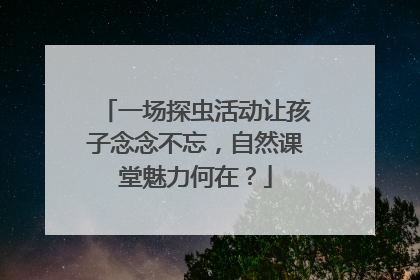 一场探虫活动让孩子念念不忘，自然课堂魅力何在？