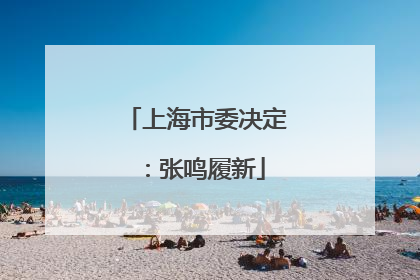 上海市委决定：张鸣履新