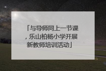 与导师同上一节课，乐山柏杨小学开展新教师培训活动