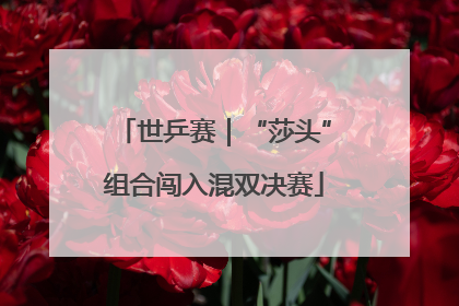 世乒赛｜“莎头”组合闯入混双决赛