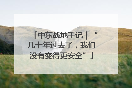 中东战地手记｜“几十年过去了，我们没有变得更安全”