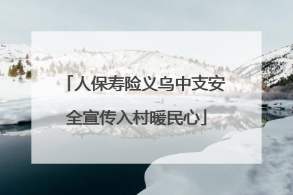 人保寿险义乌中支安全宣传入村暖民心