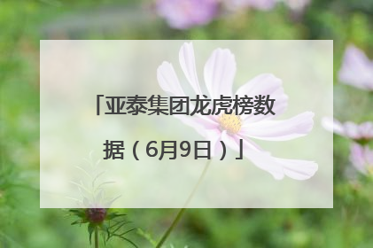 亚泰集团龙虎榜数据（6月9日）