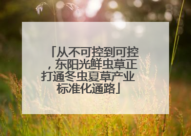 从不可控到可控，东阳光鲜虫草正打通冬虫夏草产业标准化通路