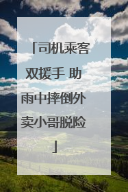 司机乘客双援手 助雨中摔倒外卖小哥脱险