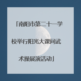 南阳市第二十一学校举行阳光大课间武术操展演活动