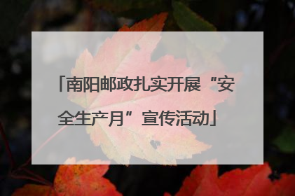 南阳邮政扎实开展“安全生产月”宣传活动