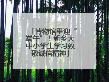 博物馆里迎“端午”！新乡大中小学生学习致敬诚信精神