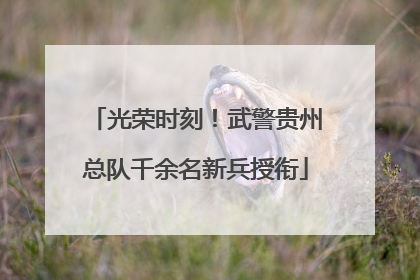 光荣时刻！武警贵州总队千余名新兵授衔
