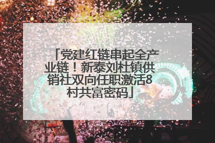党建红链串起全产业链！新泰刘杜镇供销社双向任职激活8村共富密码