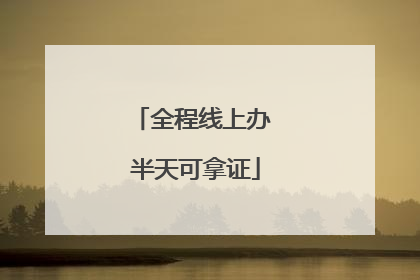 全程线上办 半天可拿证